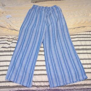Sincerely Jules: Blue & White Stripped Wide leg Pants